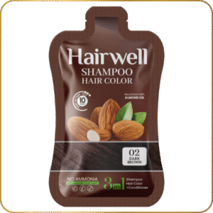 KalaKola Hairwell Shampoo Hair Color (Dark Brown) Sachet Box