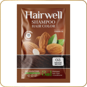 KalaKola Hairwell Shampoo Hair Color (Medium Brown) Sachet Box