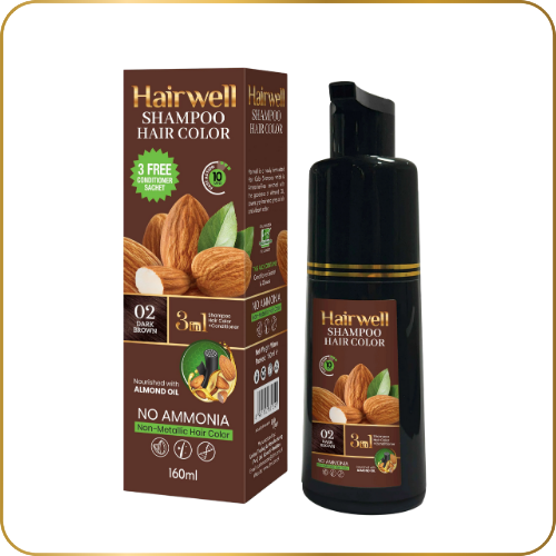 KalaKola Hairwell Shampoo Hair Color (Dark Brown) 160ml